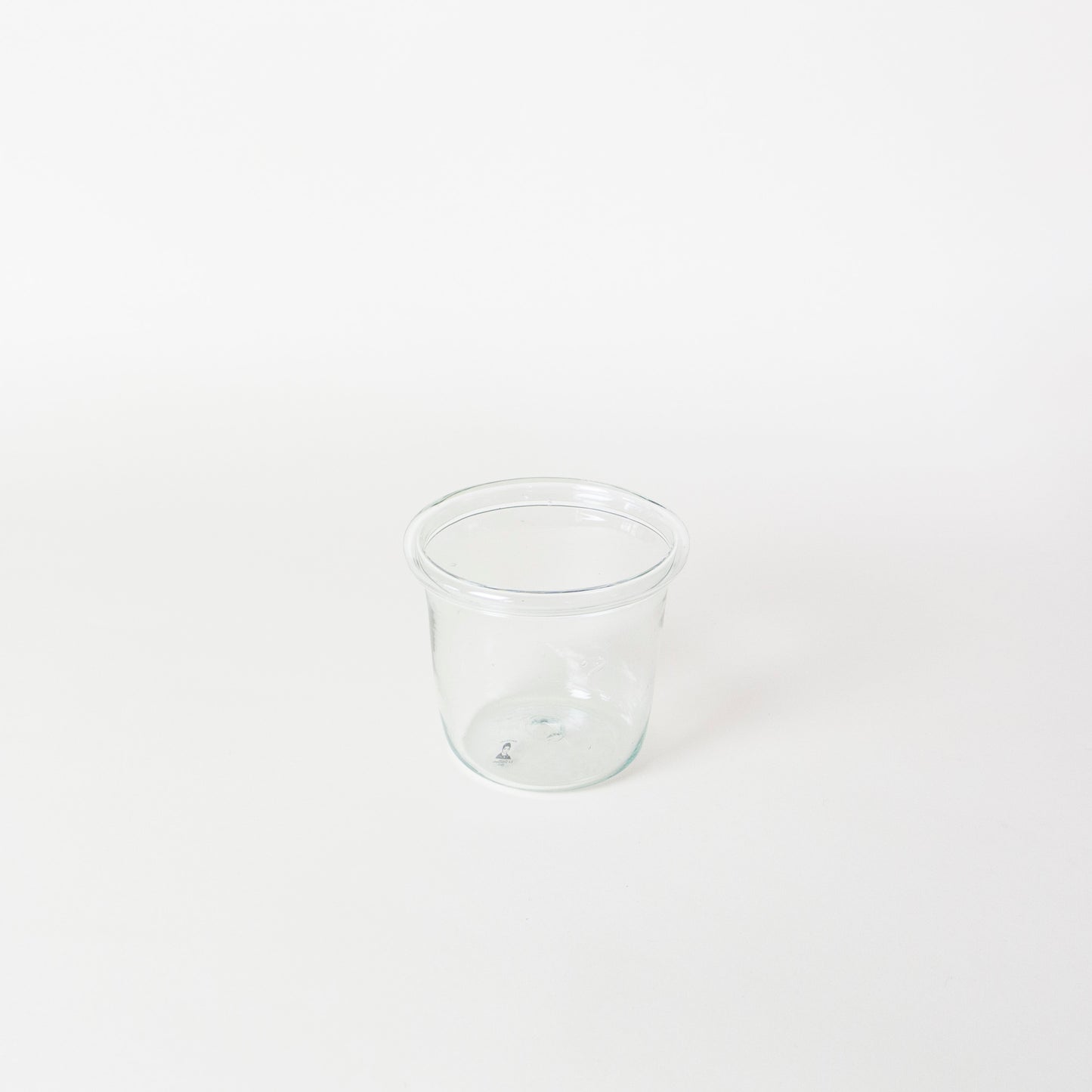 clear recycled glass pot