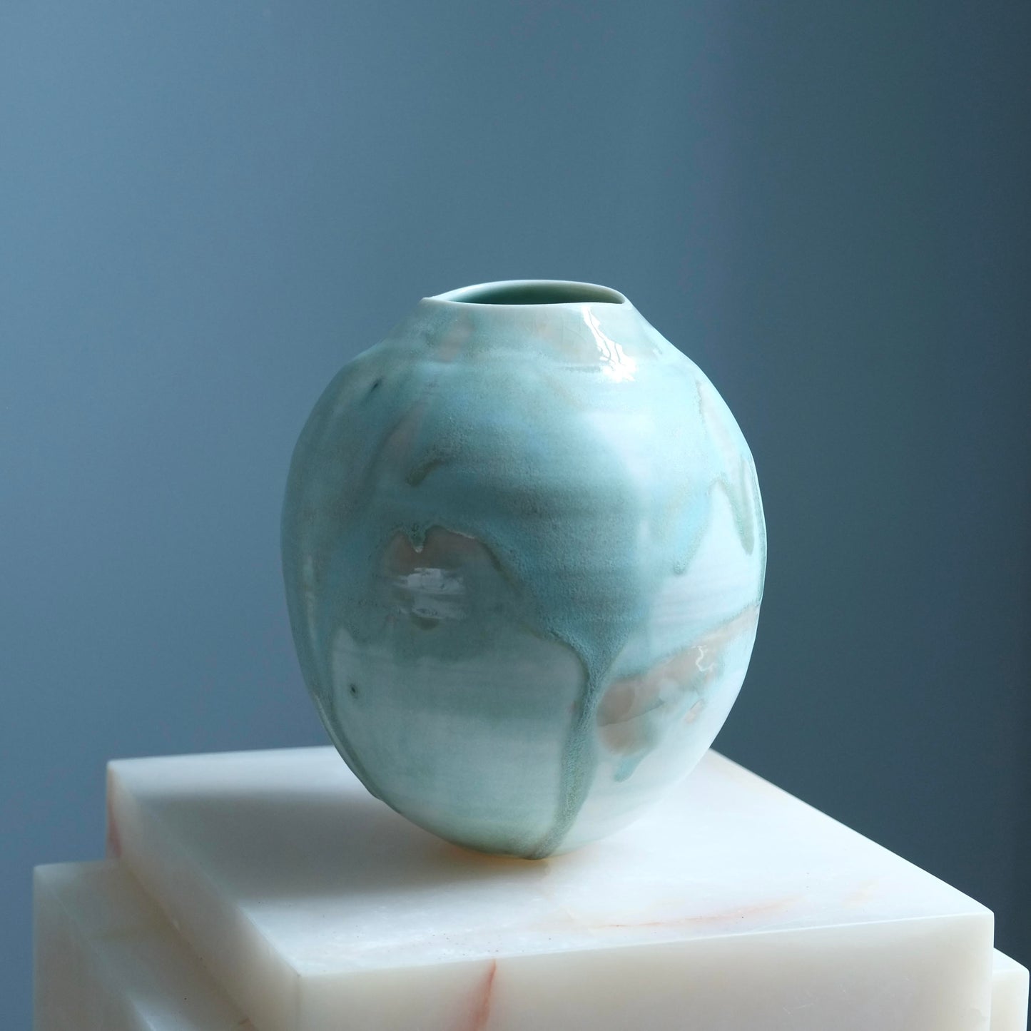 Light blue ceramic vase