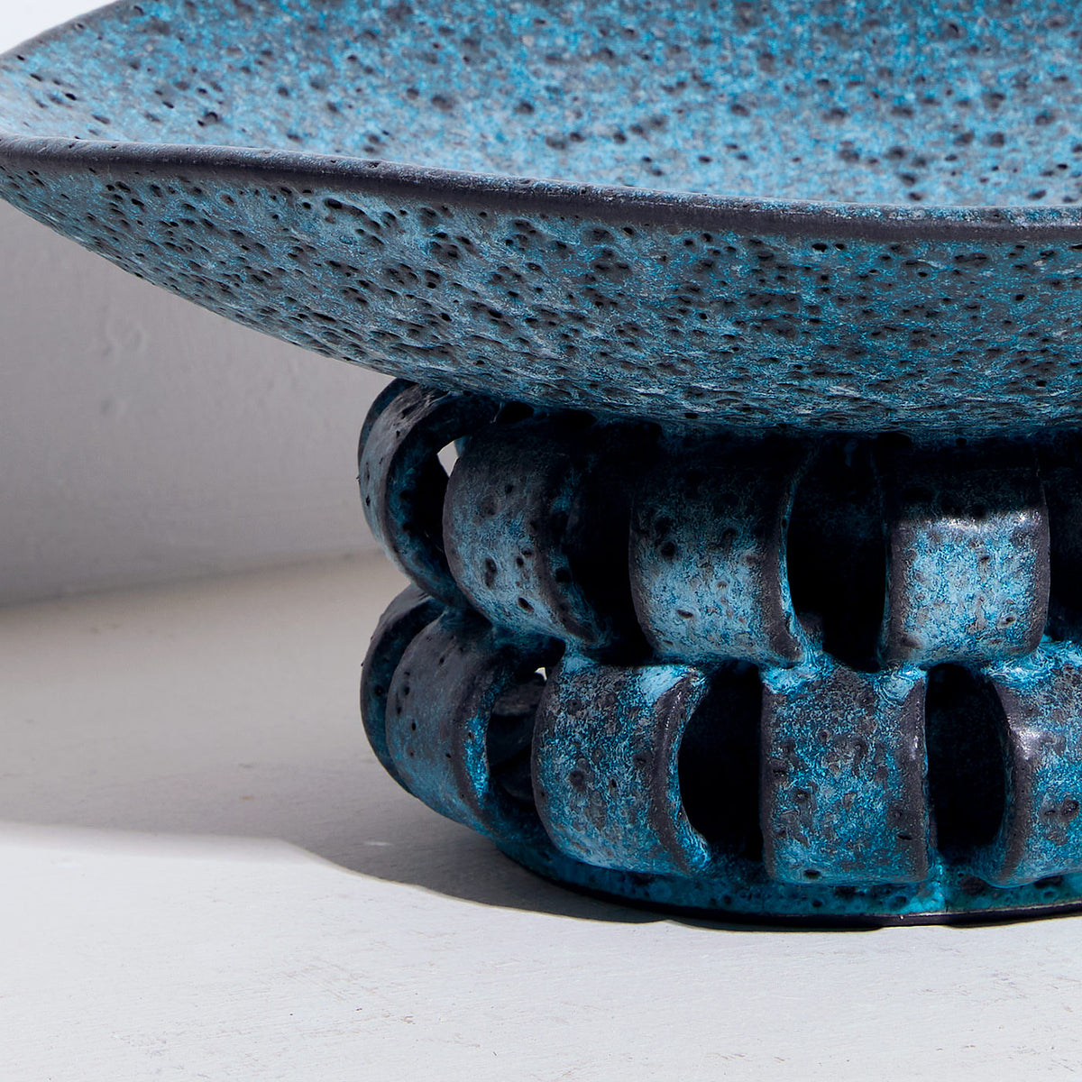 Tall Deep Ring Stoneware Bowl in Lava Turquoise | Warner Walcott