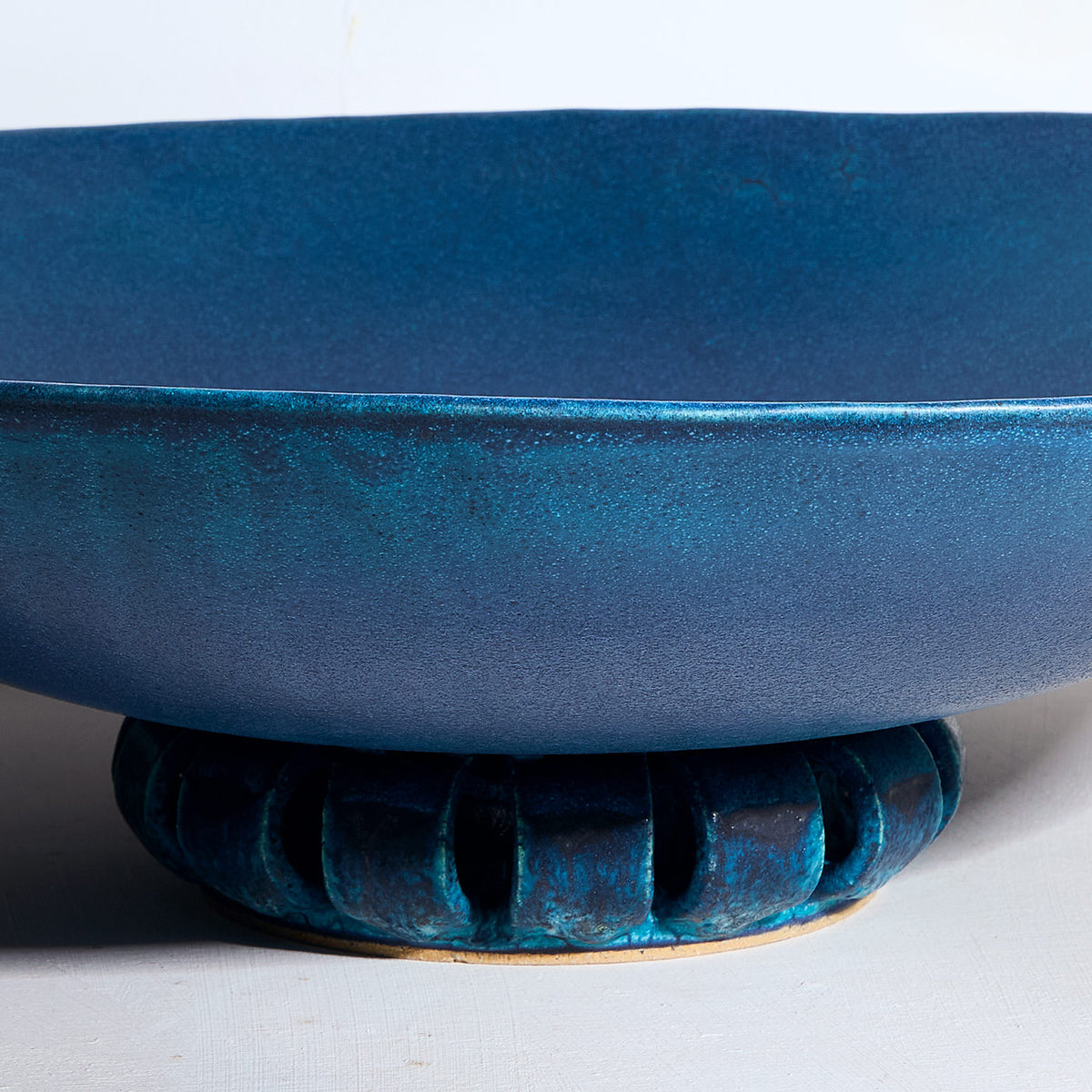 Stoneware Footed Ring Bowl in Blue| Warner Walcott