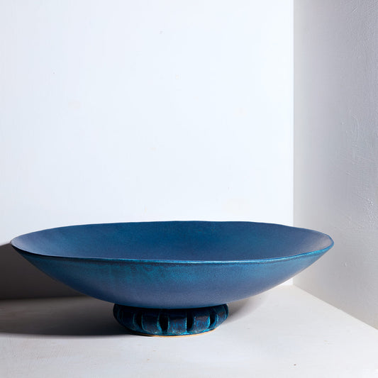 Stoneware Footed Ring Bowl in Blue| Warner Walcott