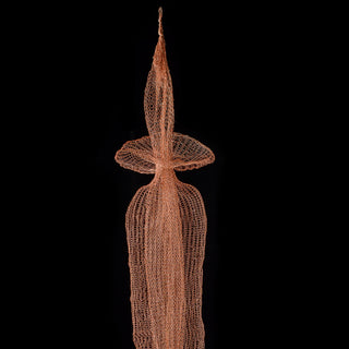 Decorative net sculpture on a black background