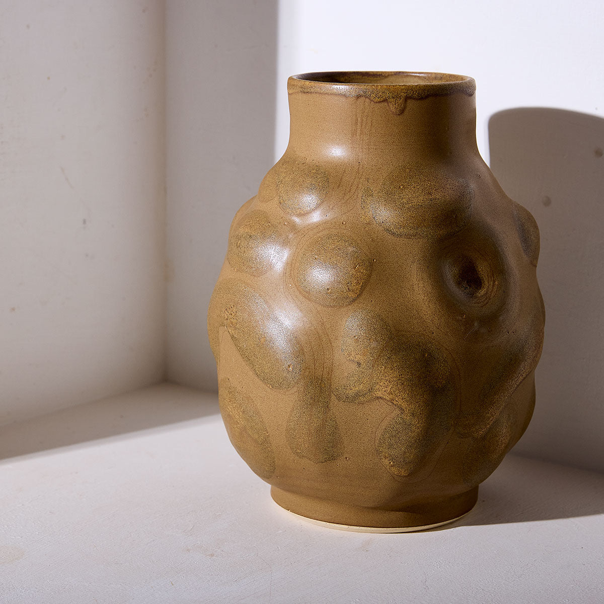 Golden Brown Bump Stoneware Vase | Warner Walcott