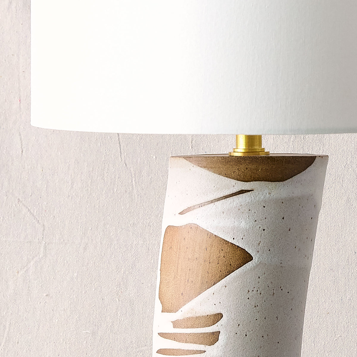 Stoneware Corset Lamp in Poured Ice | Warner Walcott