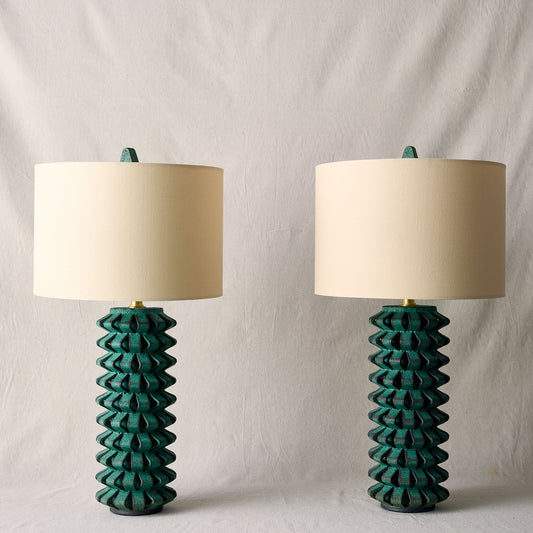 Pointer Stoneware Lamp in Lava Turquoise | Warner Walcott