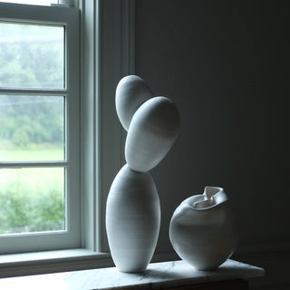 White abstract sculpture by Erin Banta Wilford Ceramics 
