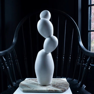 White abstract sculpture by Erin Banta Wilford Ceramics 