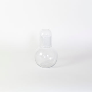 Seeded Glass Carafe with Glass