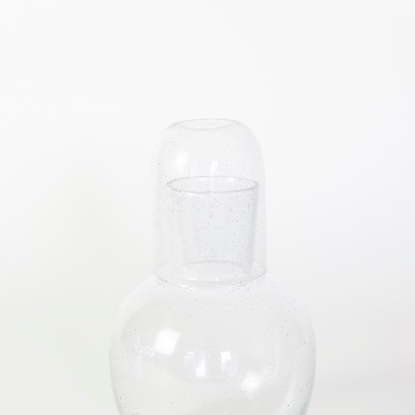 Seeded Glass Carafe with Glass