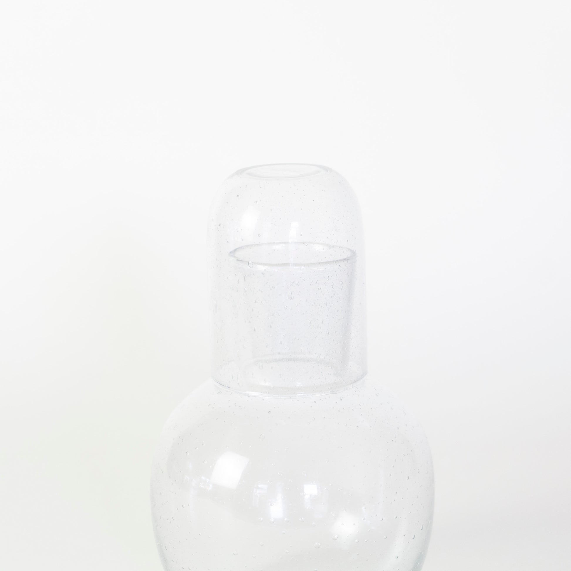 Seeded Glass Carafe with Glass