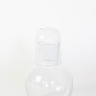 Seeded Glass Carafe with Glass
