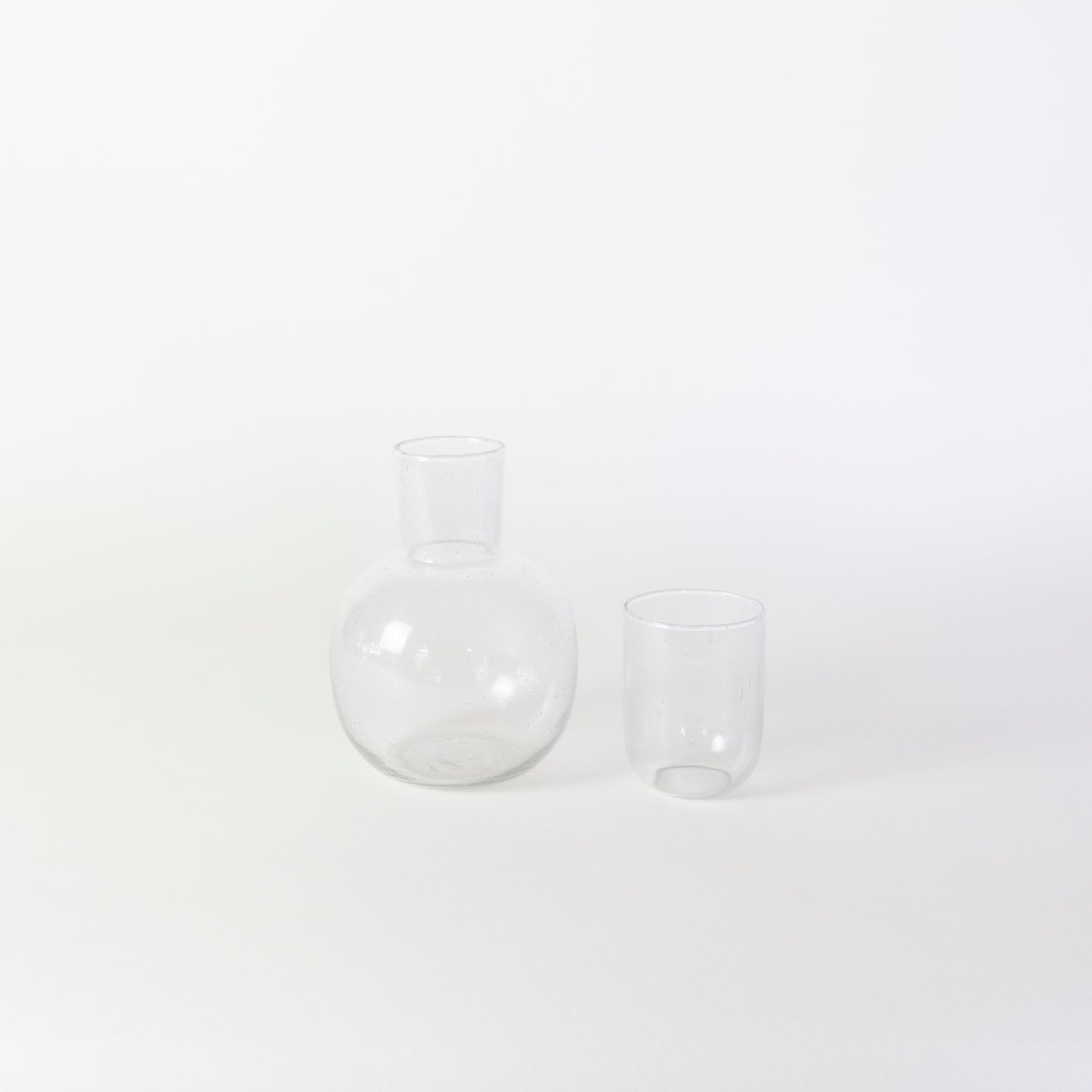 Seeded Glass Carafe with Glass