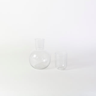 Seeded Glass Carafe with Glass