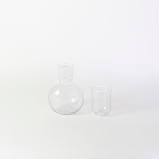 Seeded Glass Carafe with Glass