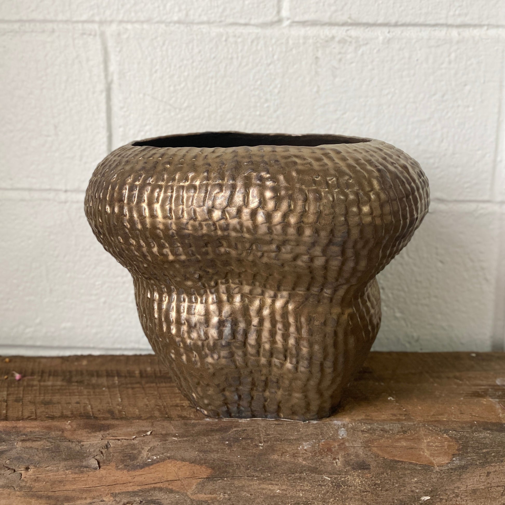 Bronze Textured Vessel I by Sarah Mijares Fick