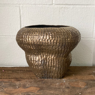 Bronze Textured Vessel I by Sarah Mijares Fick