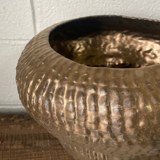 Bronze Textured Vessel I by Sarah Mijares Fick
