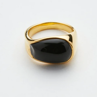 18K Vermeil Black Agate Mizner Ring by Luz Ortiz New York
