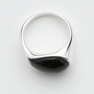Sterling Silver Black Agate Mizner Ring by Luz Ortiz New York