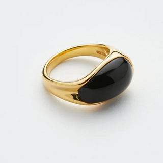 18K Vermeil Black Agate Mizner Ring by Luz Ortiz New York
