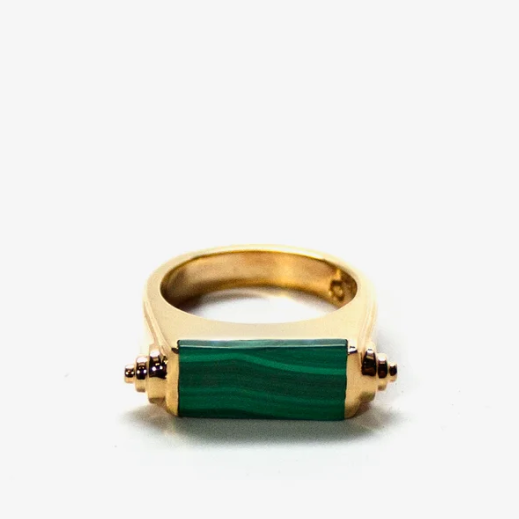 18K Vermeil Nova Malachite Ring by Luz Ortiz New York