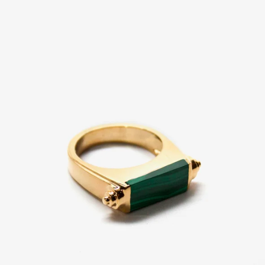 18K Vermeil Nova Malachite Ring by Luz Ortiz New York