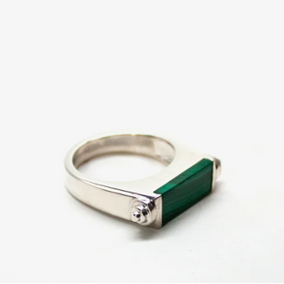 Sterling Silver Malachite Nova Ring by Luz Ortiz New York