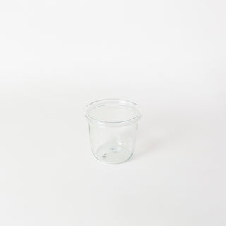 clear recycled glass pot 