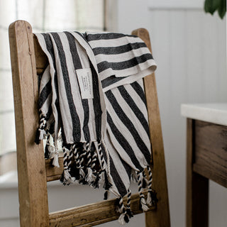Turkish Zebra Striped Hand Towel