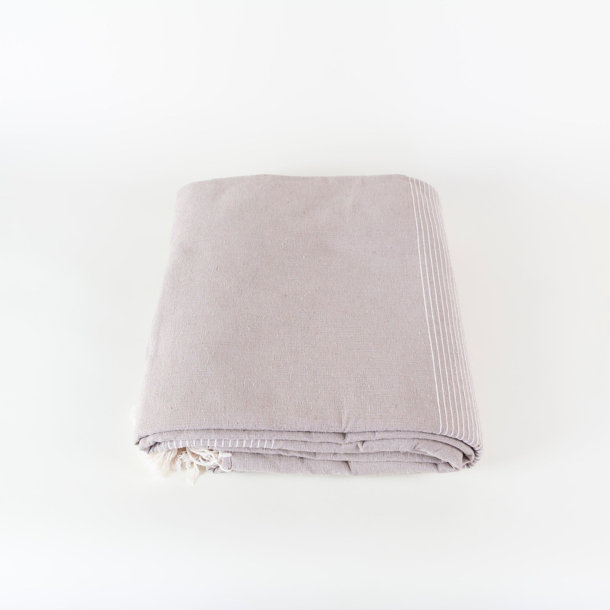 Oaxacan King Cotton Coverlet | Stripes + Tassels