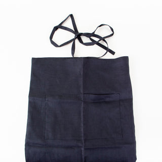 Black Linen Garcon Apron | Fog Linen