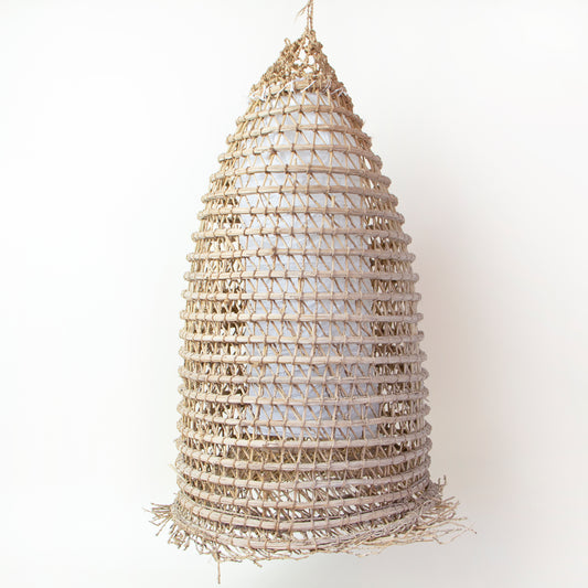 Vintage French Fishing Basket Pendant Light