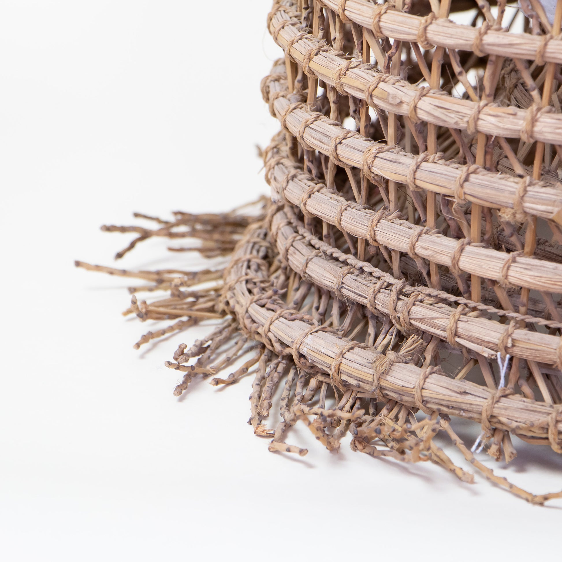 Vintage French Fishing Basket Pendant Light