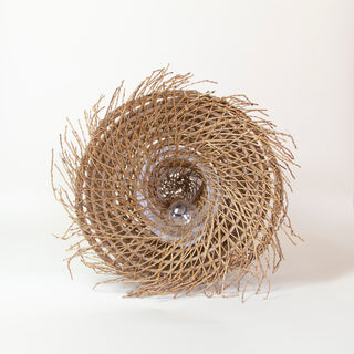 Vintage French Fishing Basket Pendant Light