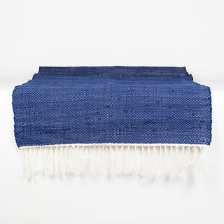 Upcycled Handmade Runner | Blue + Black