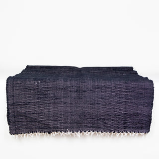 Upcycled Handmade Runner | Blue + Black