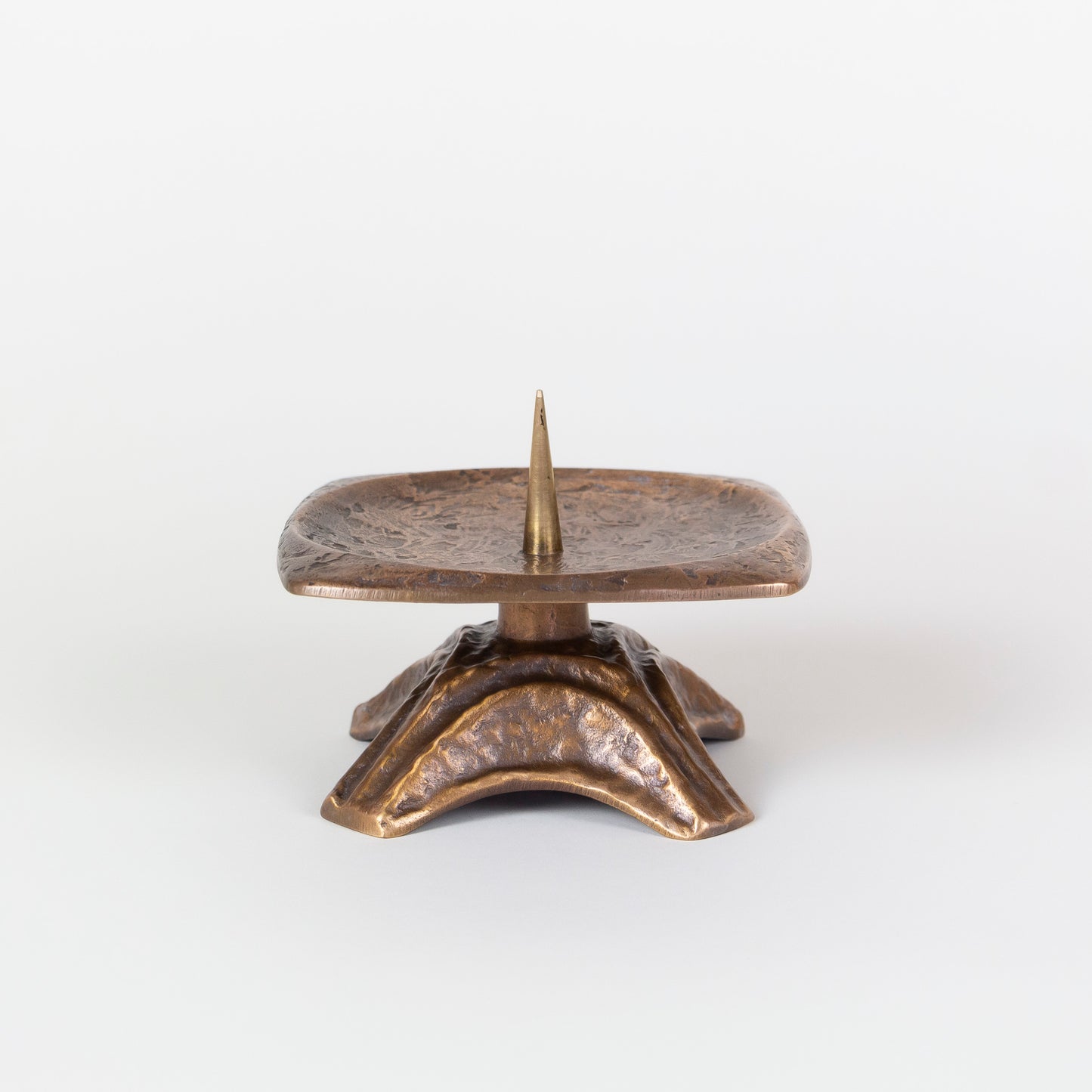 Brutalist Vintage Brass Candleholder