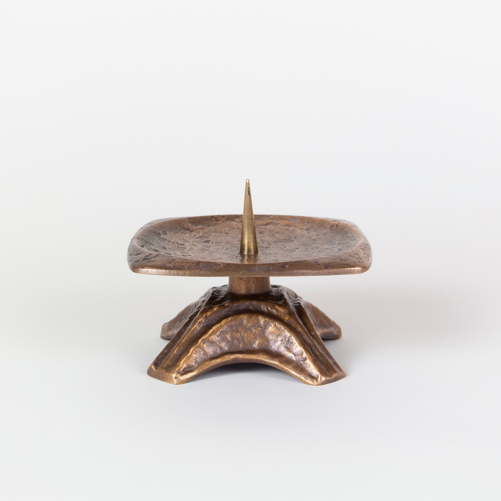 Brutalist Vintage Brass Candleholder