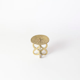 Vintage Brutalist Brass Figure Eight Candleholder